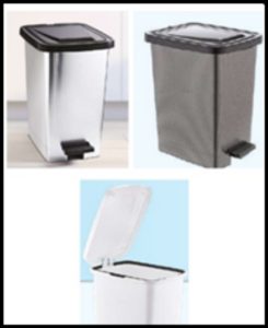 PEDÁLOS SZEMETES 15 L FÉM HATÁSÚ