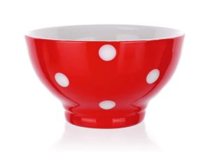 TÁL PIROS FEHÉR PÖTTYÖS  VETRO 6#