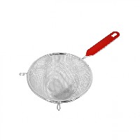 SZŰRŐ PIROS NYÉLLEL, INOX 18 CM