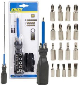 CSAVARHÚZÓ KÉSZLET + BITKÉSZLET 20 DB TORO