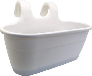 BALKONLÁDA AKASZTHATÓ, TÁLCÁVAL 7,5 L. 39X26X25 CM.   FEHÉR