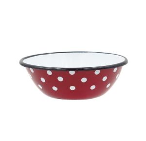TÁL ZOM. PIROS, FEHÉR PÖTTYÖS 16CM TORO 32#