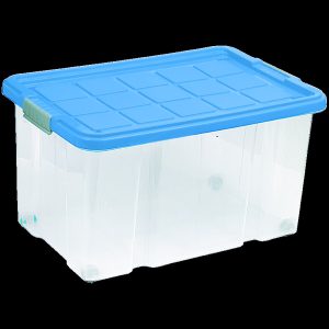 TÁROLÓDOBOZ EURO MAXI FEDÉL+KERÉK 60,5x34x46 CM, 80 L