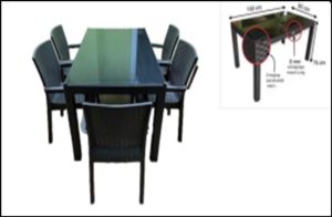 ASZTAL ÜVEGLAPOS 90x150CM ANTRACIT BOJTA